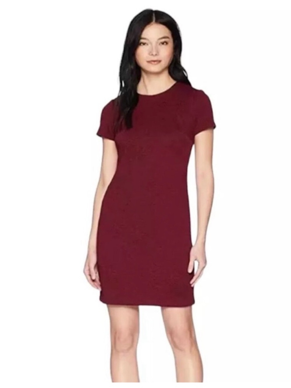 Topshop Short Sleeve Burgundy Dress